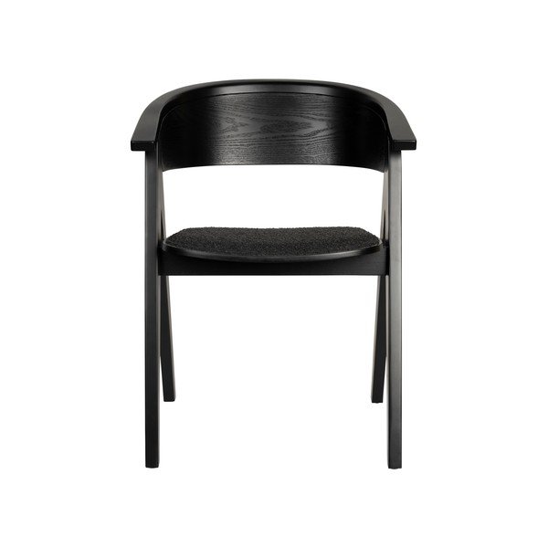 Čierne čalúnené jedálenské kreslo s podrúčkami NDSM – Zuiver-image-3