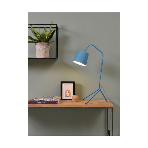 Modrá stolová lampa s kovovým tienidlom (výška 59 cm) Barcelona – it's about RoMi-image-3