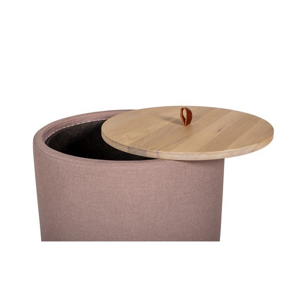 Odkladací stolík vo svetloružovej farbe s odnímateľnou doskou z dubového dreva Askala Ibisco, ⌀ 56 cm-image-1
