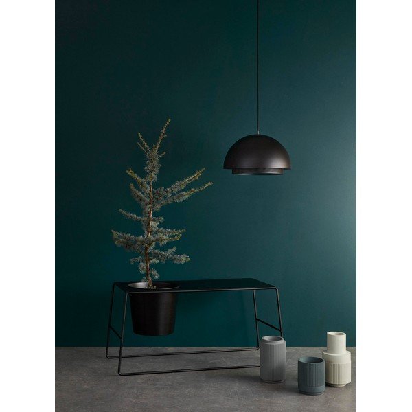 Čierny kovový konferenčný stolík so zabudovaným kvetináčom Hübsch Metal-image-1