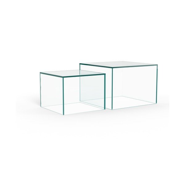 Sklenené konferenčné stolíky v súprave 2 ks 50x50 cm Dice – Actona