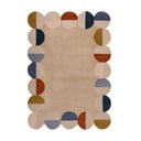 Béžový ručne tkaný vlnený koberec 160x230 cm Mia Scallop Frame – Flair Rugs