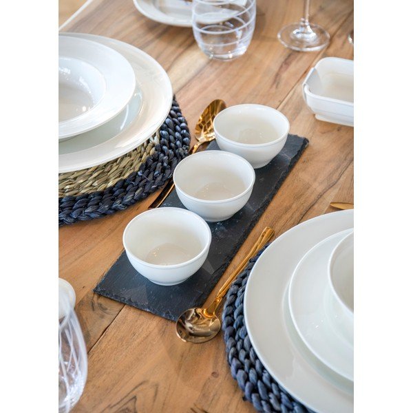 Súprava 3 bielych porcelánových omáčkových misiek s podstavcom Mikasa-image-3