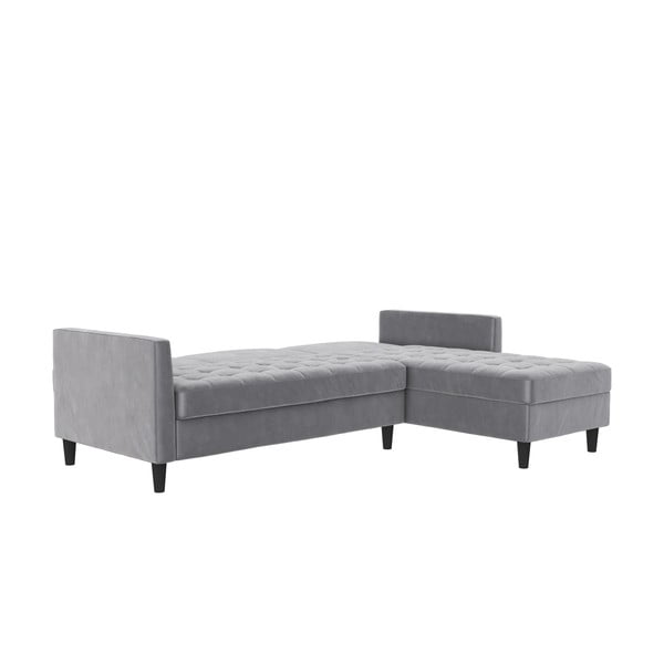 Svetlosivá zamatová rohová pohovka Presley – Støraa-image-2