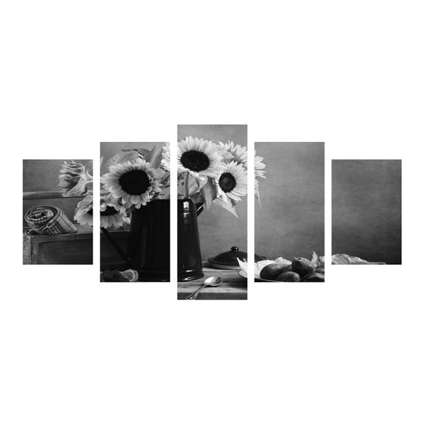 Viacdielny obraz Black&White Flowers