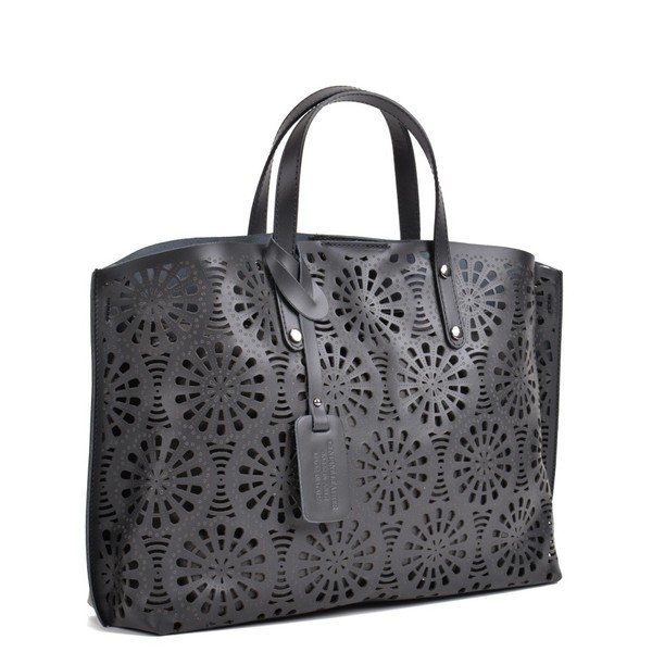 Čierna kožená kabelka Mangotti Bags Lulia-image-1