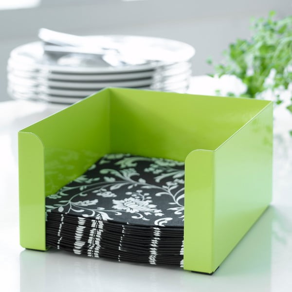 Zelený box na obrúsky Steel Function, 17,5 × 17,5 cm