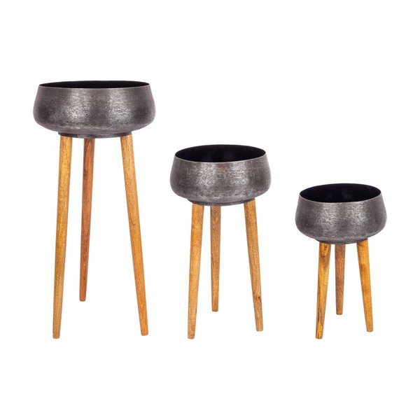 Kovové ručne vyrobené obaly na kvetináče v súprave 3 ks ø 37,5 cm Varanasi – Bizzotto