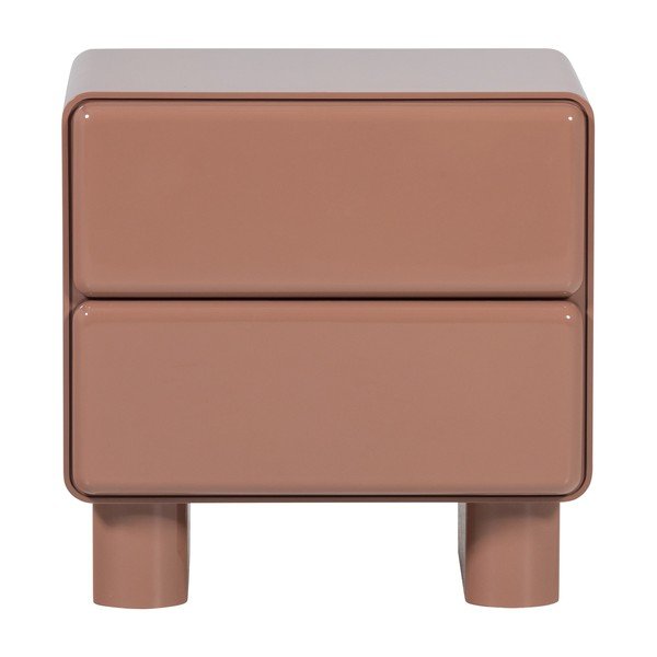 Ružový lesklý nočný stolík Lustra – WOOOD