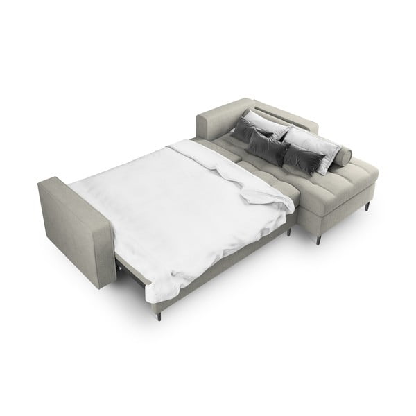 Svetlosivá rozkladacia rohová pohovka Milo Casa Santo, pravý roh-image-4