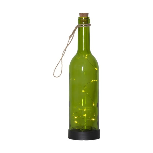 Zelené vonkajšie solárne LED svietidlo ve tvaru láhve Best Season Bottle