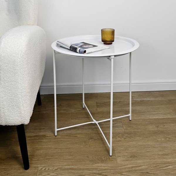 Kovový okrúhly odkladací stolík ø 47 cm Hilmar – Yes Everyday-image-1