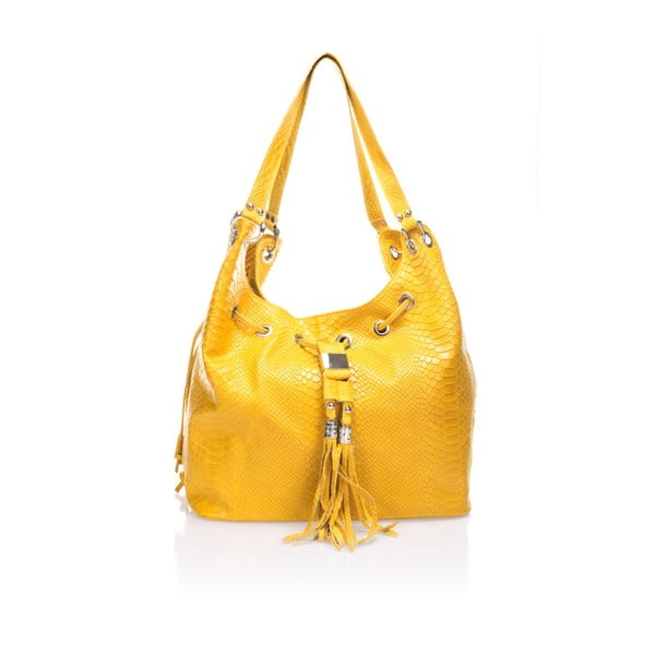 Žltá kožená kabelka Lisa Minardi Ascocenda