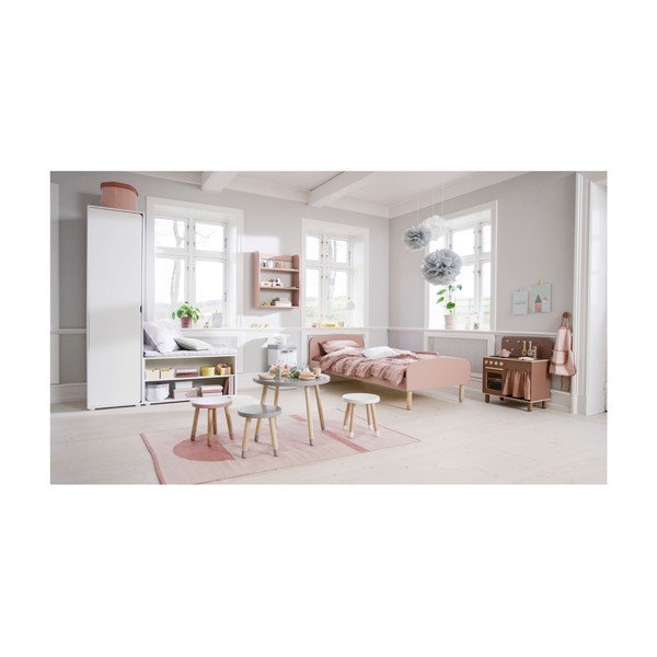 Ružová detská stolička s nohami z jaseňového dreva Flexa Play, ø 30 cm-image-1