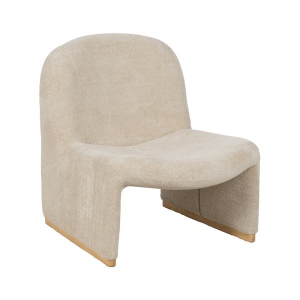 Béžové kreslo z textílie buklé – Ixia