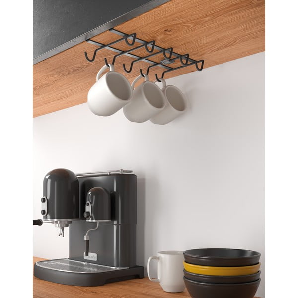 Čierny závesný držiak na hrnčeky Metaltex My Mug Lava-image-1