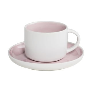 Bielo-ružový porcelánový hrnček s tanierikom Maxwell&Williams Tint, 240ml