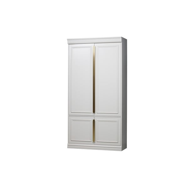 Svetlosivá šatníková skriňa z borovicového dreva 110x215x44 cm Organize – WOOOD-image-2