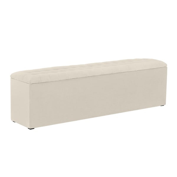 Krémovobiela leňoška s úložným priestorom Windsor & Co Sofas Nova, 140 × 47 cm