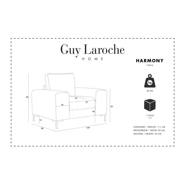 Fialové kreslo Guy Laroche Harmony-image-2