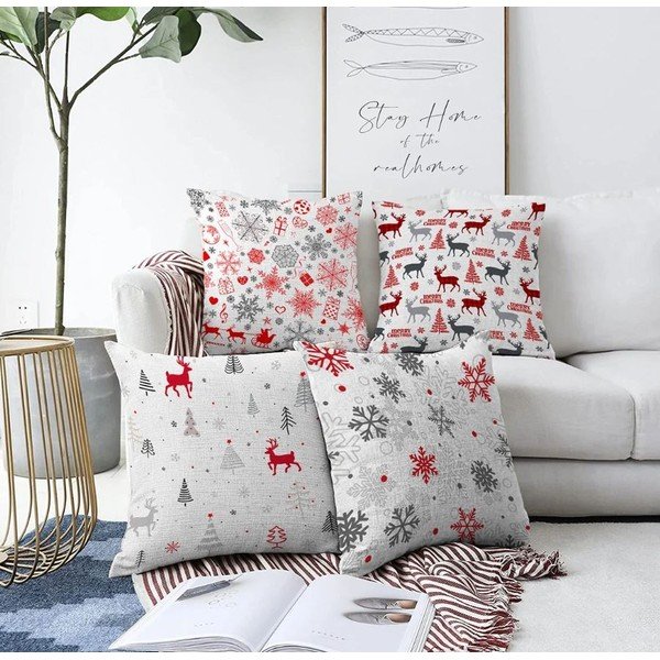 Obliečky na vankúše v súprave 4 ks s vianočným motívom 43x43 cm Merry Christmas – Mila Home