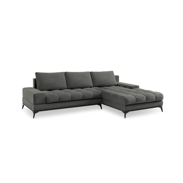 Tmavosivá rohová rozkladacia pohovka Windsor & Co Sofas Deneb, pravý roh-image-3