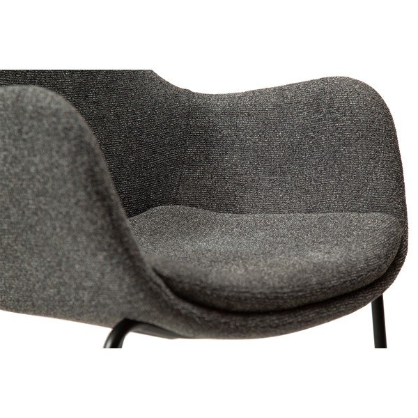 Sivé kreslo z textílie buklé Zimmer – DAN-FORM Denmark-image-1