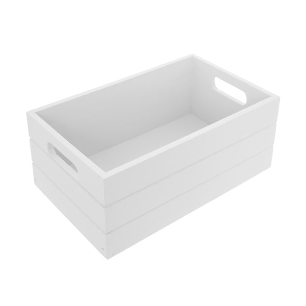 Biely drevený úložný box 36x26x15 cm – Orion