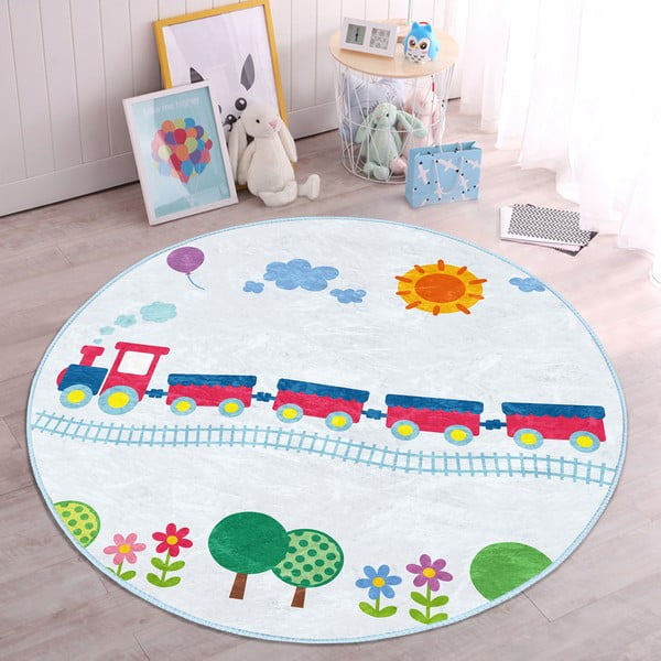 Svetlomodrý detský koberec ø 100 cm Comfort – Mila Home-image-4