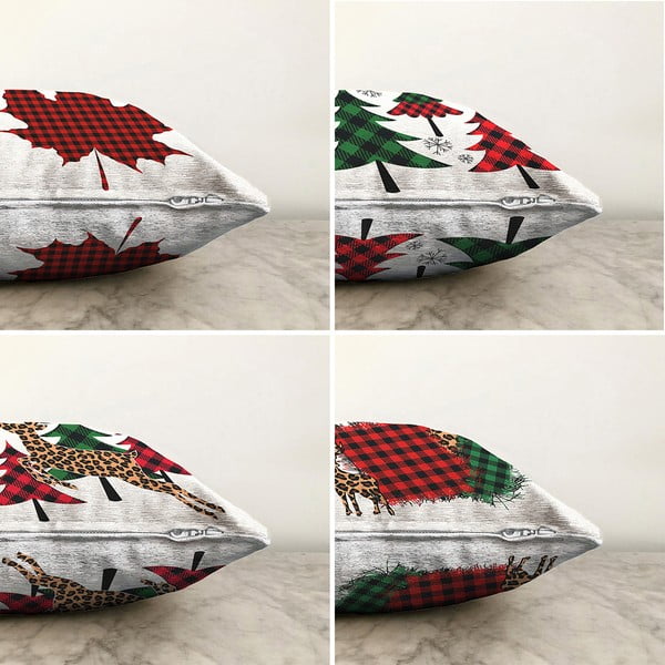 Súprava 4 žinylkových obliečok na vankúš Minimalist Cushion Covers Leaf, 55 x 55 cm-image-1