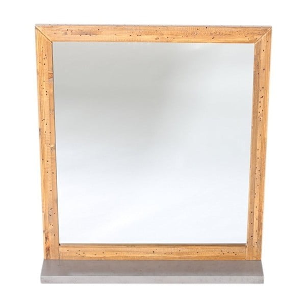 Sivé nástenné zrkadlo z borovicového dreva Woodking Stonewall