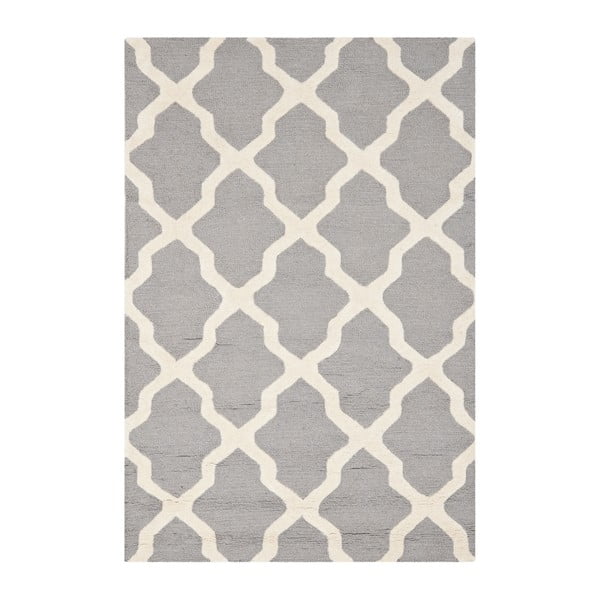 Svetlosivý vlnený koberec Ava Light Grey, 121 × 182 cm
