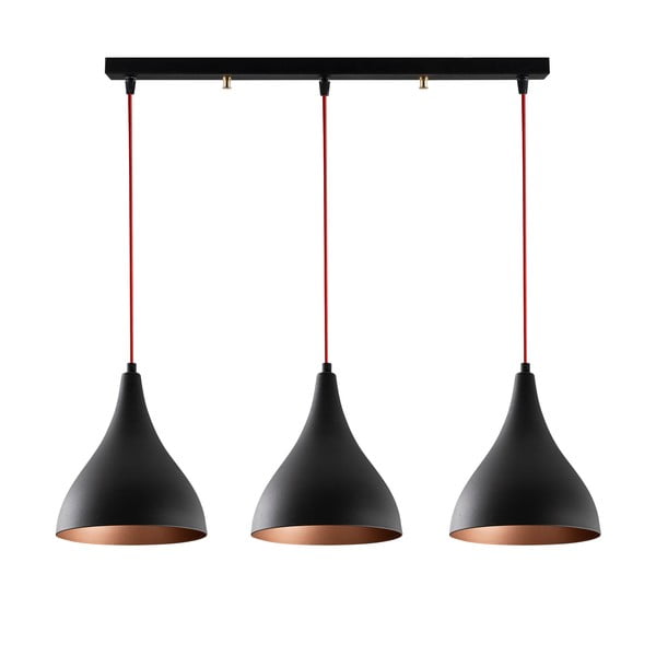 Čierne závesné svietidlo s kovovým tienidlom Berceste – Opviq lights-image-3