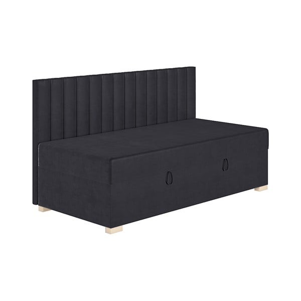 Tmavomodrá detská posteľ s úložným priestorom s matracom 90x200 cm Chill – Ghado-image-3