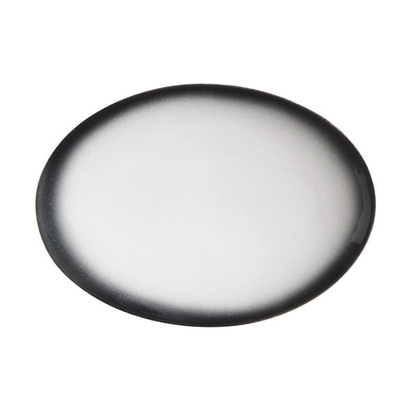 Bielo-čierny keramický oválny tanier Maxwell & Williams Caviar, 30 x 22 cm