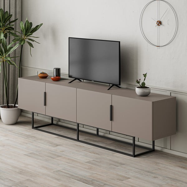 Sivo-béžový TV stolík 200x55 cm Titan – Marckeric-image-3