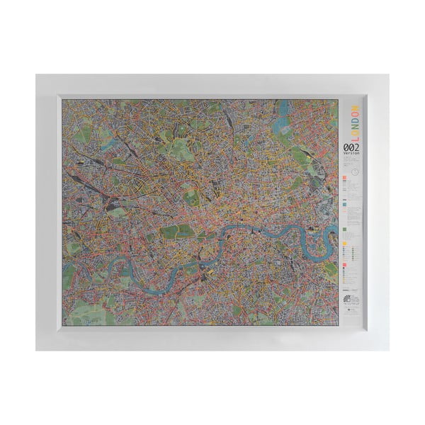 Mapa Londýna v priehľadnom puzdre The Future Mapping Company London Street Map, 130 x 100 cm