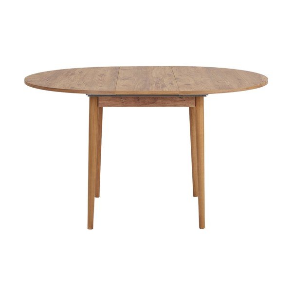 Okrúhly rozkladací jedálenský stôl s prídavnou doskou v dekore borovice ø 100 cm Viona – Kalune Design-image-4