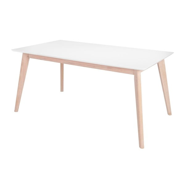 Biely jedálenský stôl s nohami z dubového dreva Interstil Century, dĺžka 160 cm