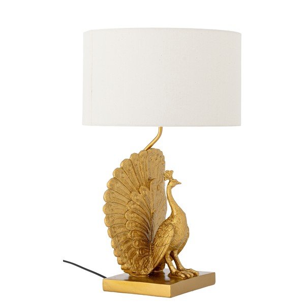 Stolová lampa v zlatej farbe s textilným tienidlom (výška 58,5 cm) Peacock – Bloomingville-image-3