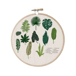 Nástenná dekorácia Surdic Stitch Hoop Leafes Index, ⌀ 27 cm