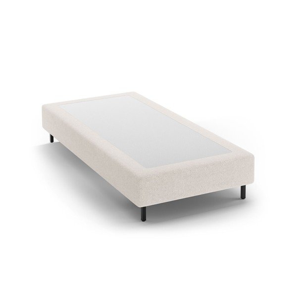 Krémová čalúnená jednolôžková posteľ bez čela 90x200 cm Whale – Micadoni 