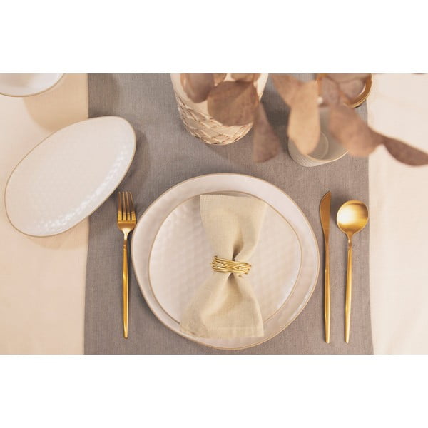 Biely servírovací tanier z kameniny 19x33 cm Imprints – Villa Altachiara-image-1