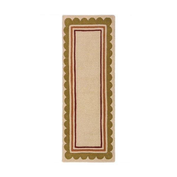 Ručne tkaný vlnený behúň v prírodnej farbe 80x230 cm Lois – Flair Rugs