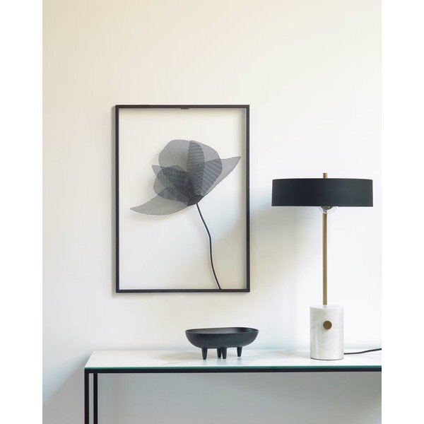 Bielo-čierna stolová lampa s kovovým tienidlom (výška 53 cm) Phant - Kave Home-image-1