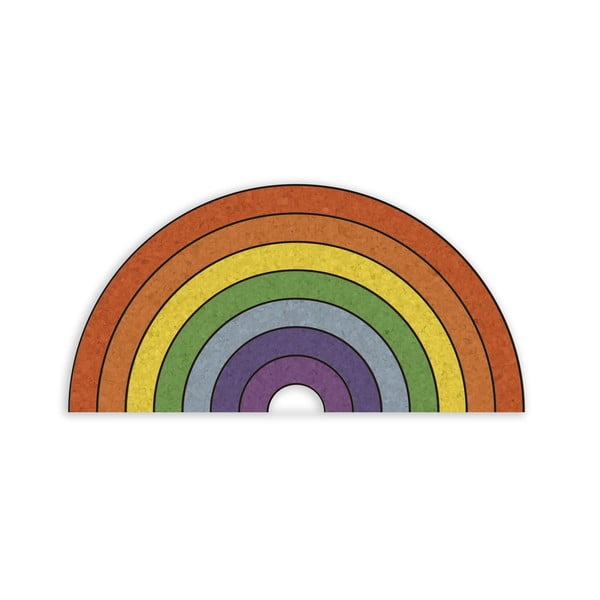 Korková nástenka v tvare dúhy Really Nice Things Rainbow, 70 x 50 cm