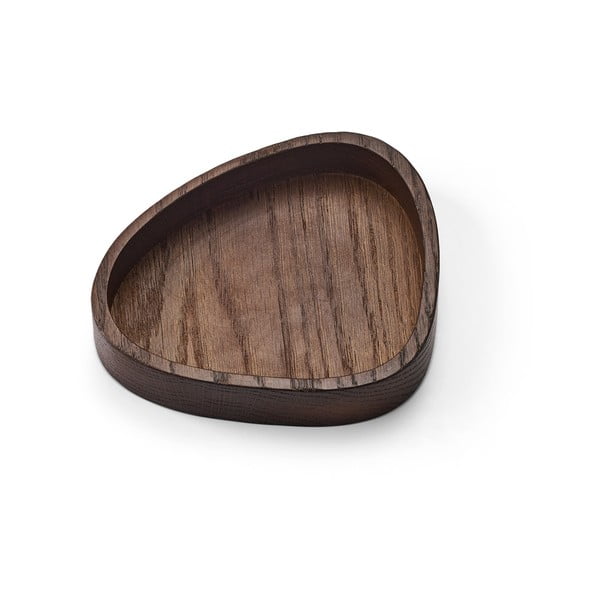 Hnedý dekoratívny drevený úložný box 14x12,5x3 cm Curve S – LIND DNA-image-1