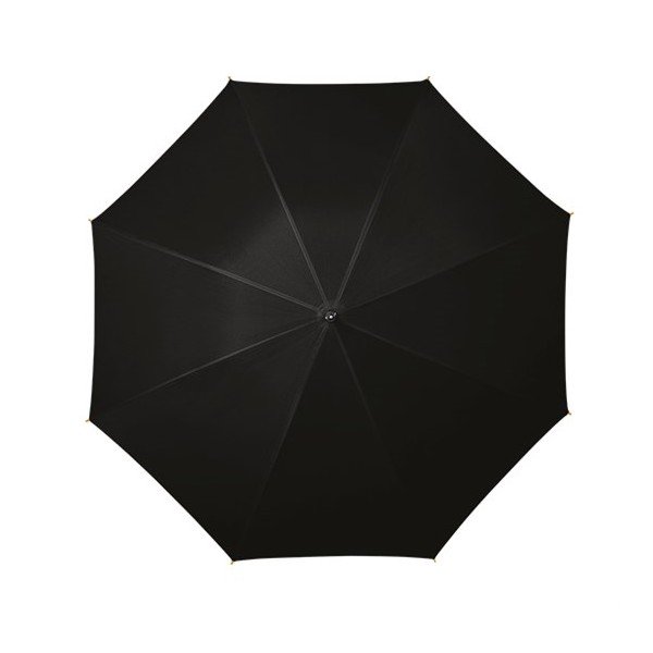 Čierny dáždnik s dreveným madlom Ambiance Wooden, ⌀ 102 cm-image-1