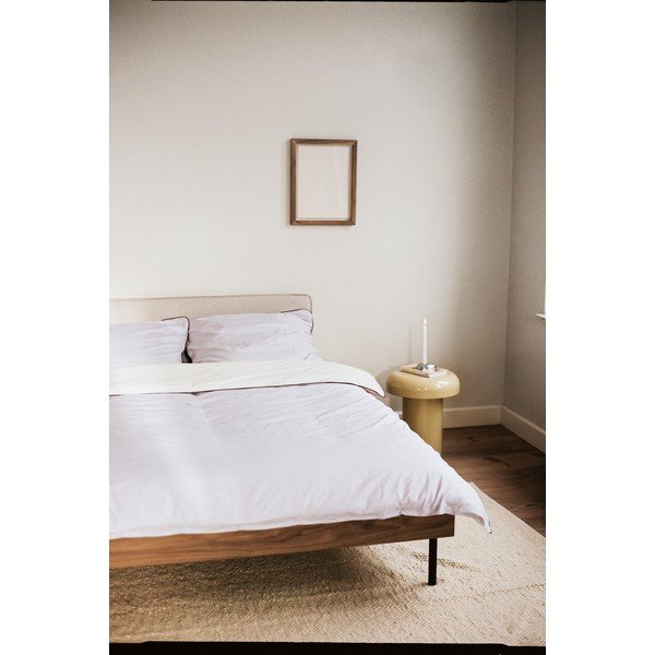 Dvojlôžková posteľ z drevotriesky v dekore orecha bez čela s roštom 200x200 cm v tmavo prírodnej farbe Streiko – noo.ma-image-2