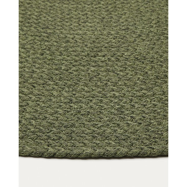 Zelený okrúhly vnútorný a vonkajší koberec z recyklovaných vlákien ø 150 cm Despas – Kave Home-image-3